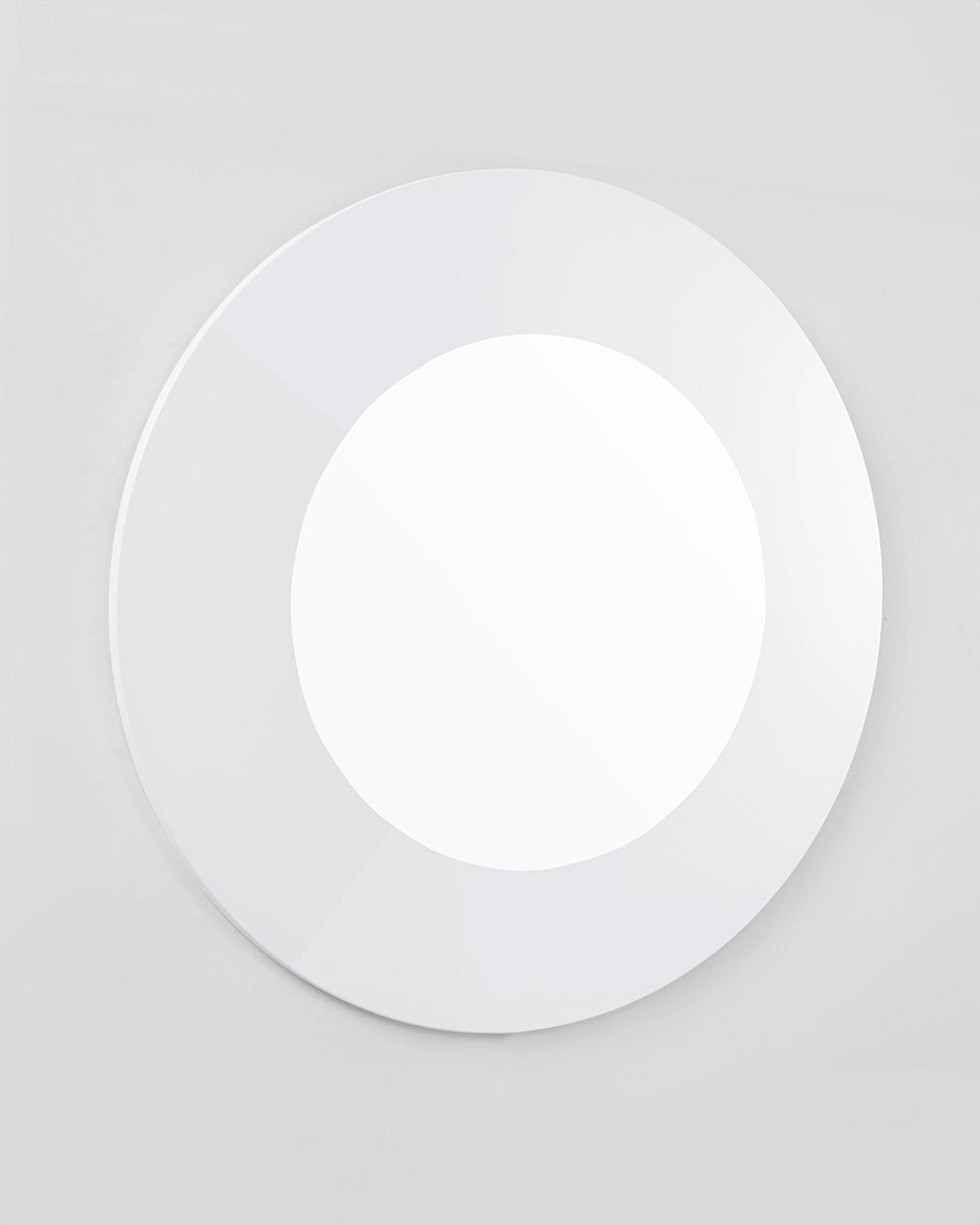 40" White Round Framed Accent Mirror
