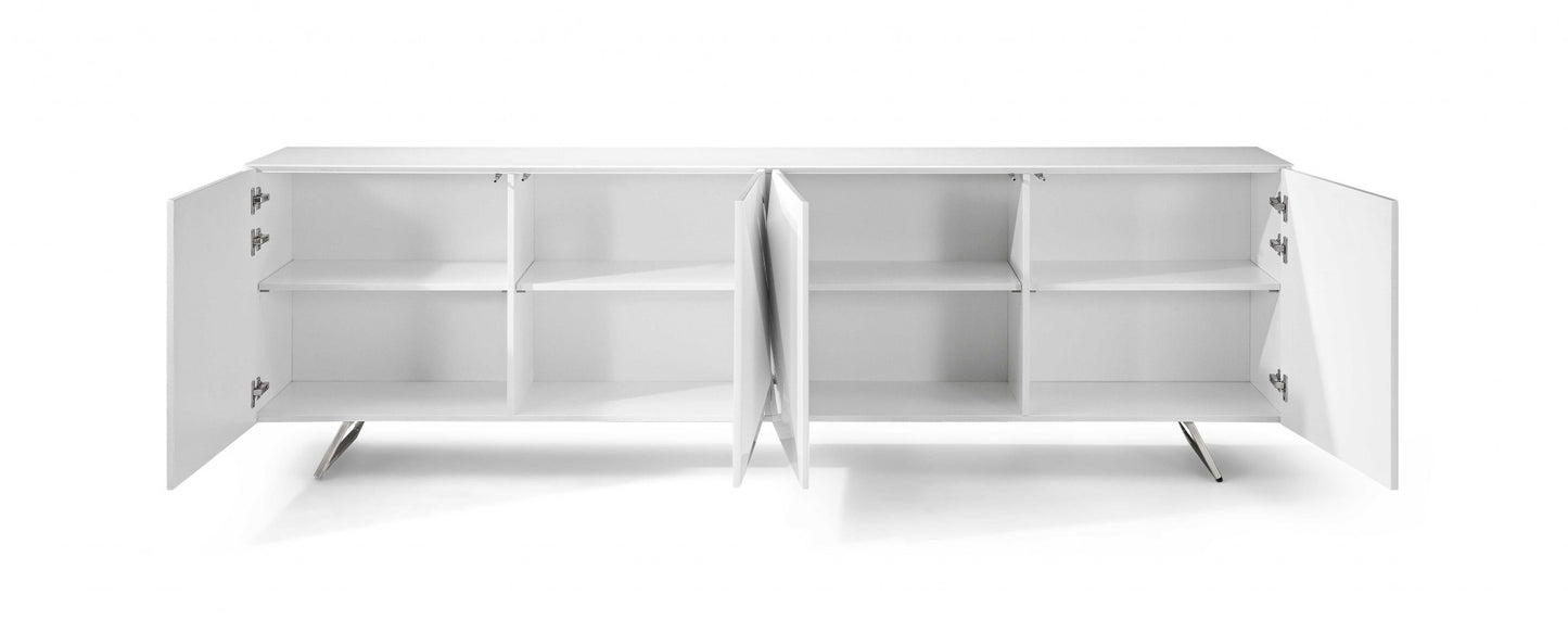 94" White Contemporary Storage Buffet Server