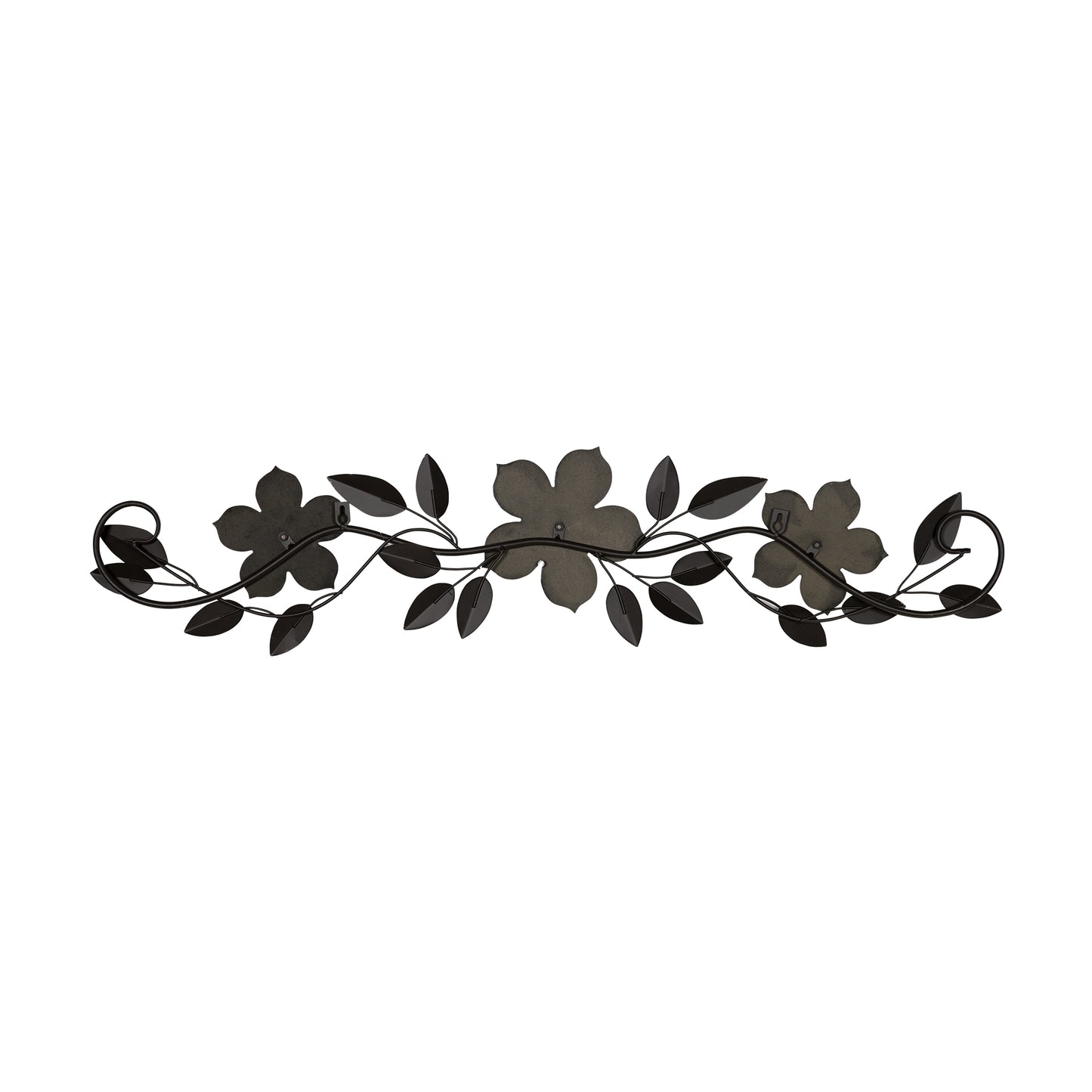 Floral And Espresso Wood Over The Door Metal Wall Decor