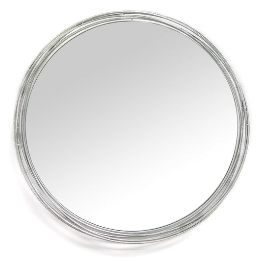 30" Silver Round Framed Accent Mirror