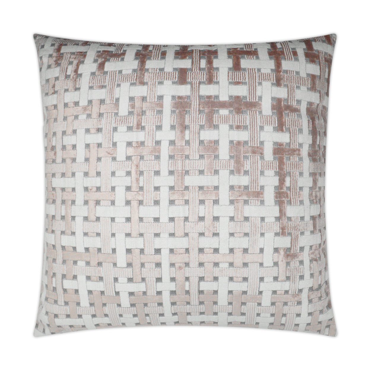 D.V. KAP HOME   24" x 24" Trellis Velvet Pillow - Blush Transitional    - 3221-B-2424