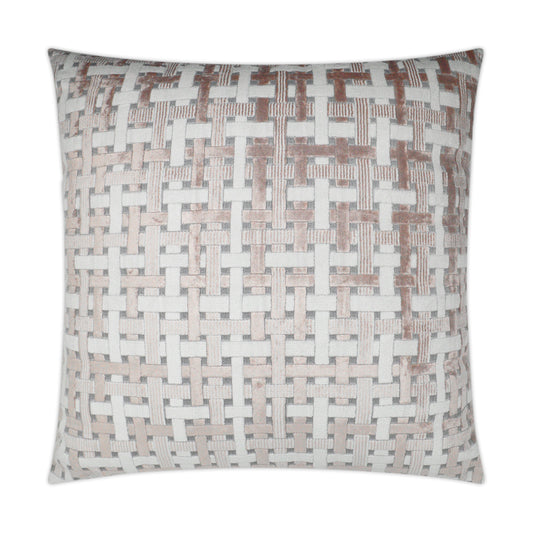 D.V. KAP HOME   24" x 24" Trellis Velvet Pillow - Blush Transitional    - 3221-B-2424