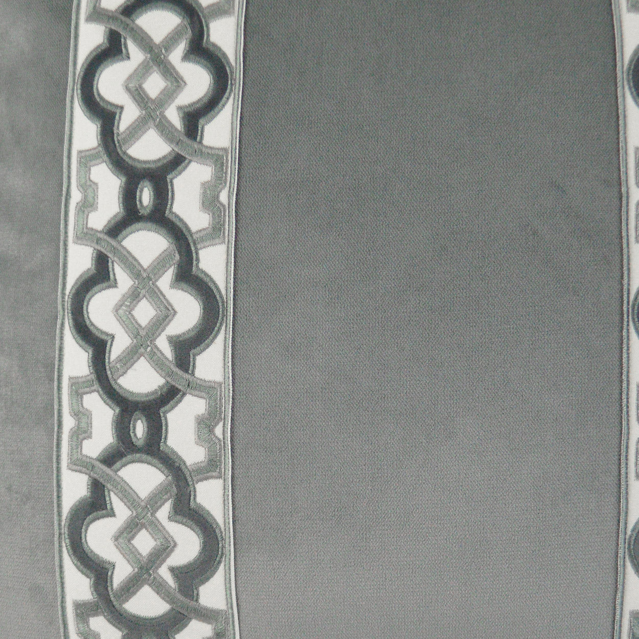 D.V. KAP HOME   24" x 24" Athenee Pillow - Smoke Band / Ribbon    - 3234-S-2424