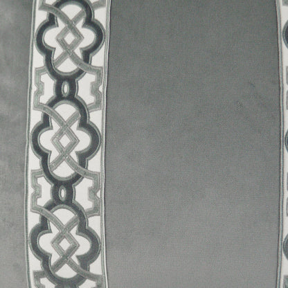 D.V. KAP HOME   24" x 24" Athenee Pillow - Smoke Band / Ribbon    - 3234-S-2424