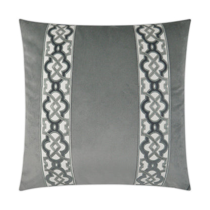 D.V. KAP HOME   24" x 24" Athenee Pillow - Smoke Band / Ribbon    - 3234-S-2424