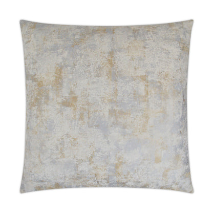 Square decorative throw pillow in ivory with a modern abstract pattern.