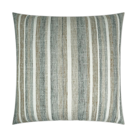 D.V. KAP HOME   24" x 24" Faded Stripe Pillow - Grey Stripes    - 3237-G-2424