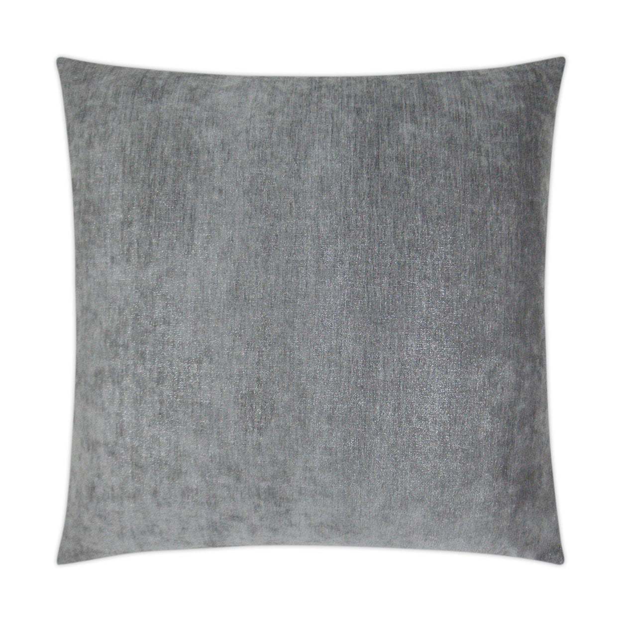 Smoke gray velvet square pillow with plush, crushed texture.