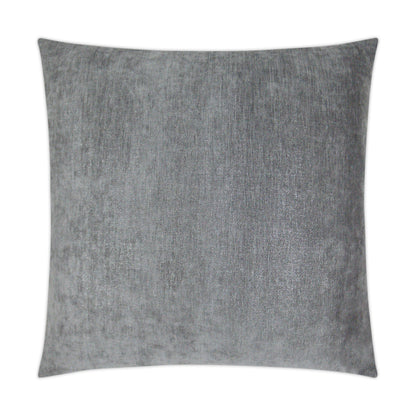 Smoke gray velvet square pillow with plush, crushed texture.