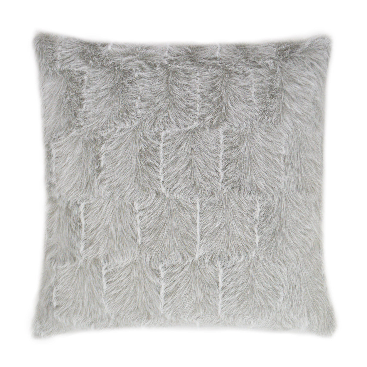 D.V. KAP HOME   24" x 24" Ermelo Pillow - Dove Solid, Faux Fur    - 3263-D-2424