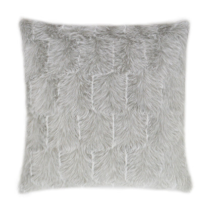 D.V. KAP HOME   24" x 24" Ermelo Pillow - Dove Solid, Faux Fur    - 3263-D-2424