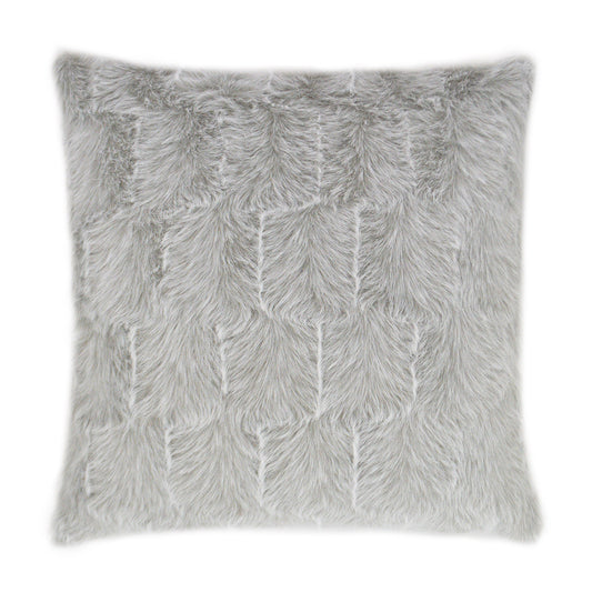 D.V. KAP HOME   24" x 24" Ermelo Pillow - Dove Solid, Faux Fur    - 3263-D-2424