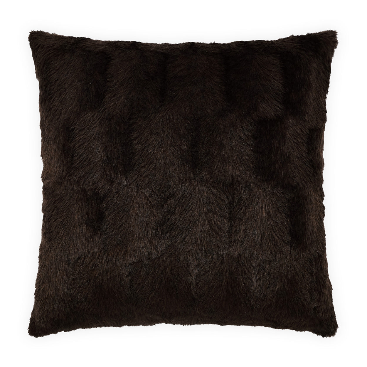 D.V. KAP HOME   24" x 24" Ermelo Pillow - Espresso Solid, Faux Fur    - 3263-E-2424