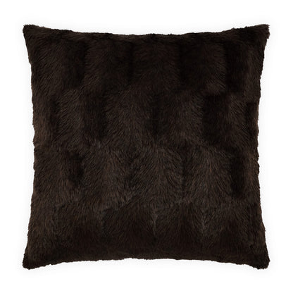 D.V. KAP HOME   24" x 24" Ermelo Pillow - Espresso Solid, Faux Fur    - 3263-E-2424