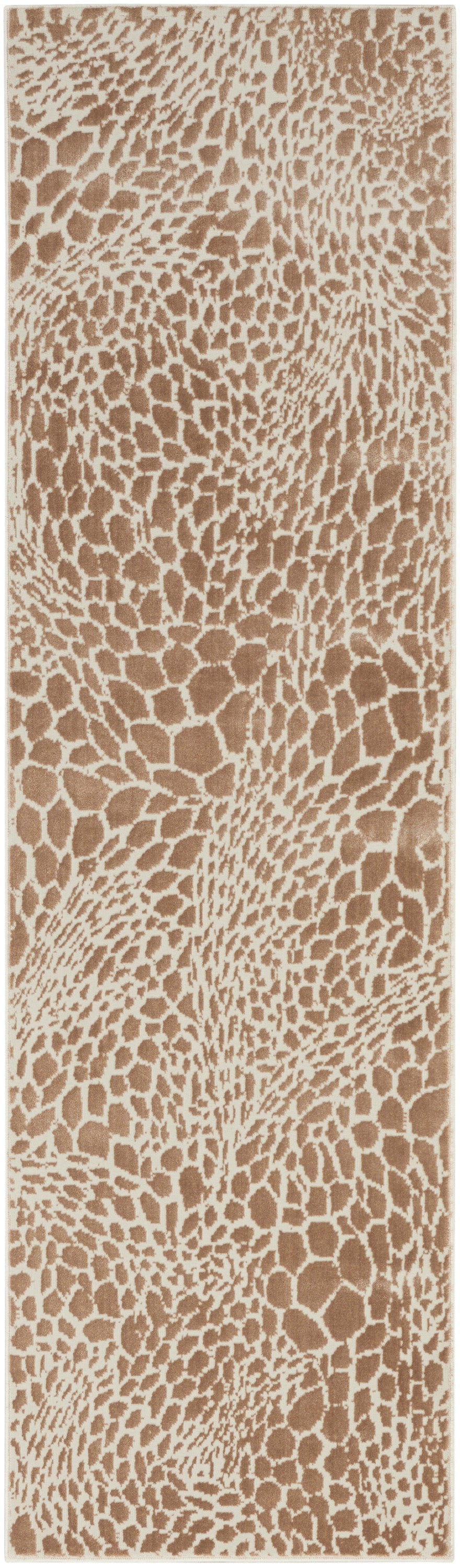 Beige rug runner with a snakeskin-embossed texture; rectangular swatch.