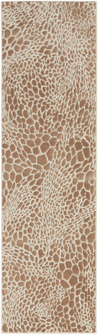 Beige rug runner with a snakeskin-embossed texture; rectangular swatch.