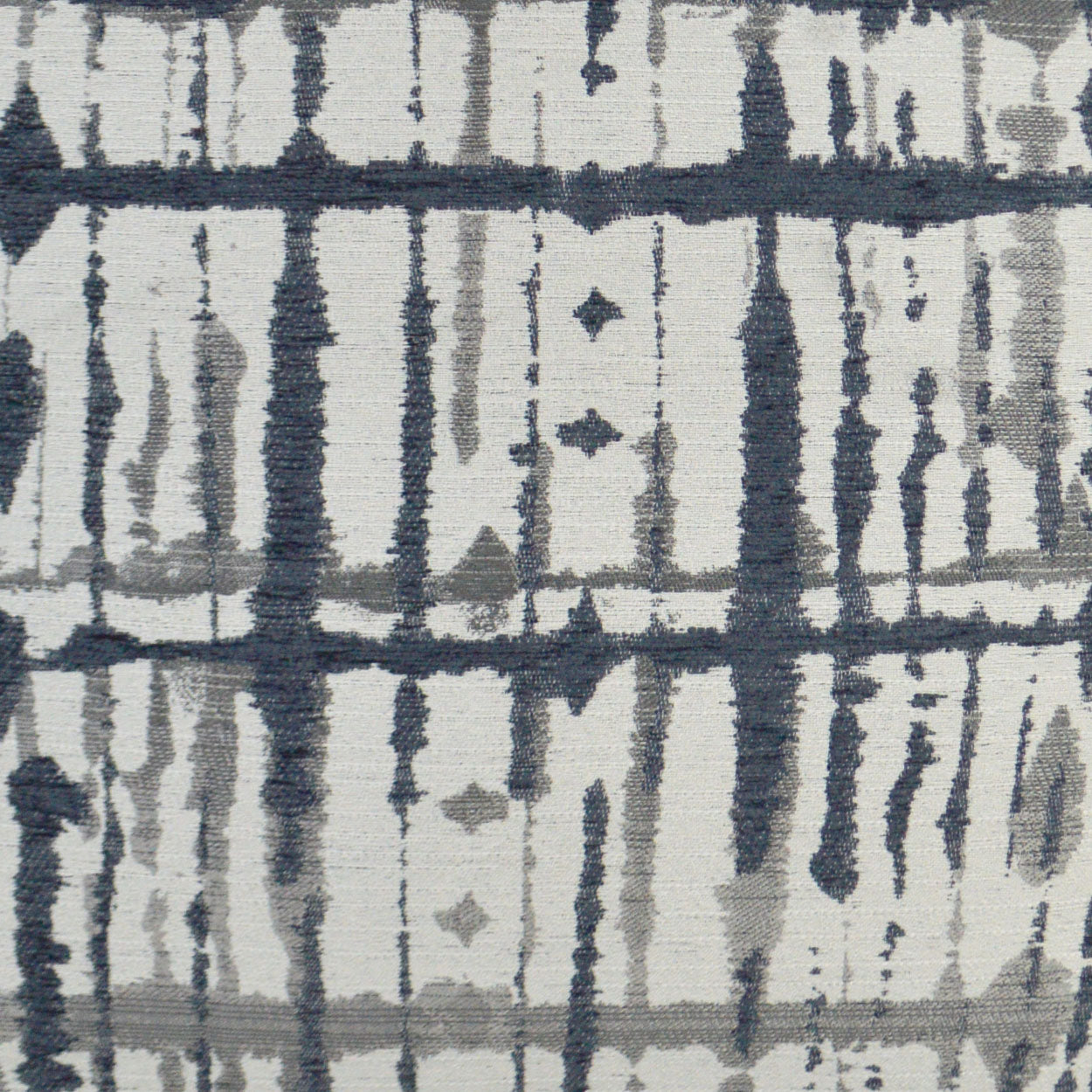 Navy and gray woven fabric with vertical stripe grid pattern.