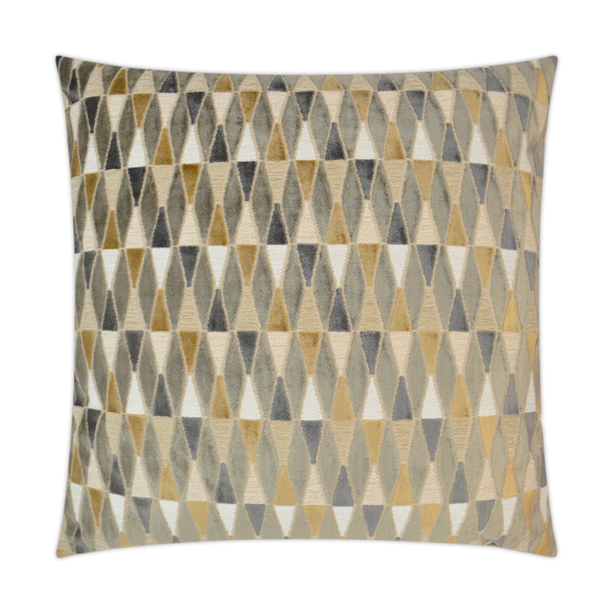 D.V. KAP HOME   24" x 24" Abrash Pillow - Mustard Transitional, Geometric    - 3279-M-2424