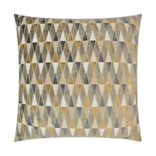 D.V. KAP HOME   24" x 24" Abrash Pillow - Mustard Transitional, Geometric    - 3279-M-2424