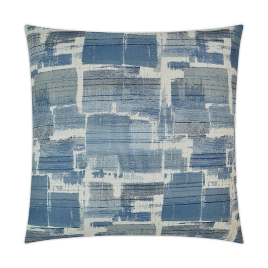D.V. KAP HOME   24" x 24" X Factor Pillow - Indigo Abstract    - 3280-I-2424