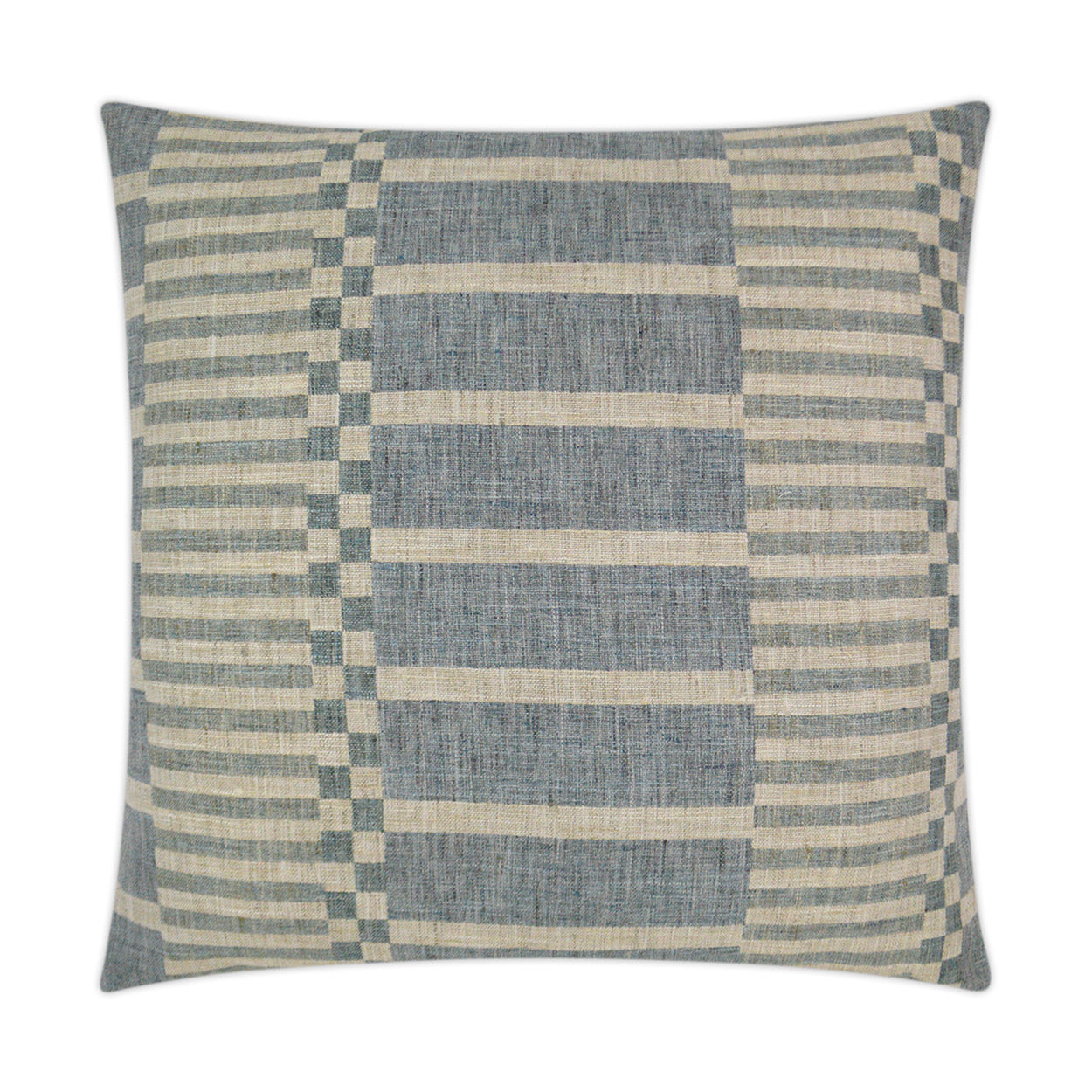 D.V. KAP HOME   24" x 24" Ranchester Pillow - Blue Transitional, Geometric    - 3281-B-2424