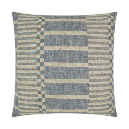 D.V. KAP HOME   24" x 24" Ranchester Pillow - Blue Transitional, Geometric    - 3281-B-2424