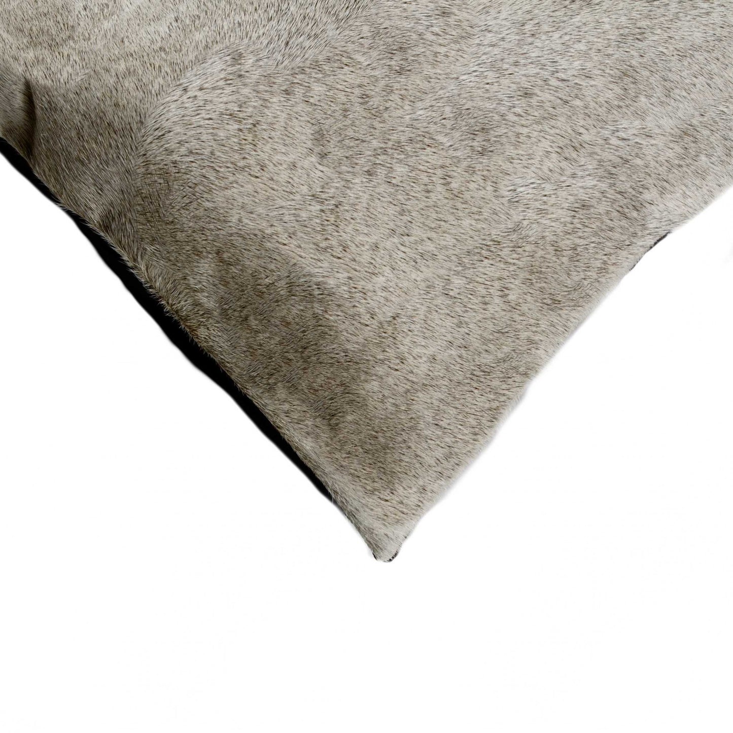 12" X 20" Gray Cowhide Pillow