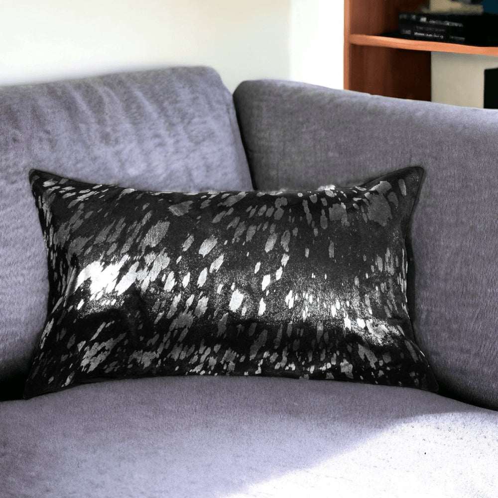 18" Purple Cowhide Cowhide Throw Pillow