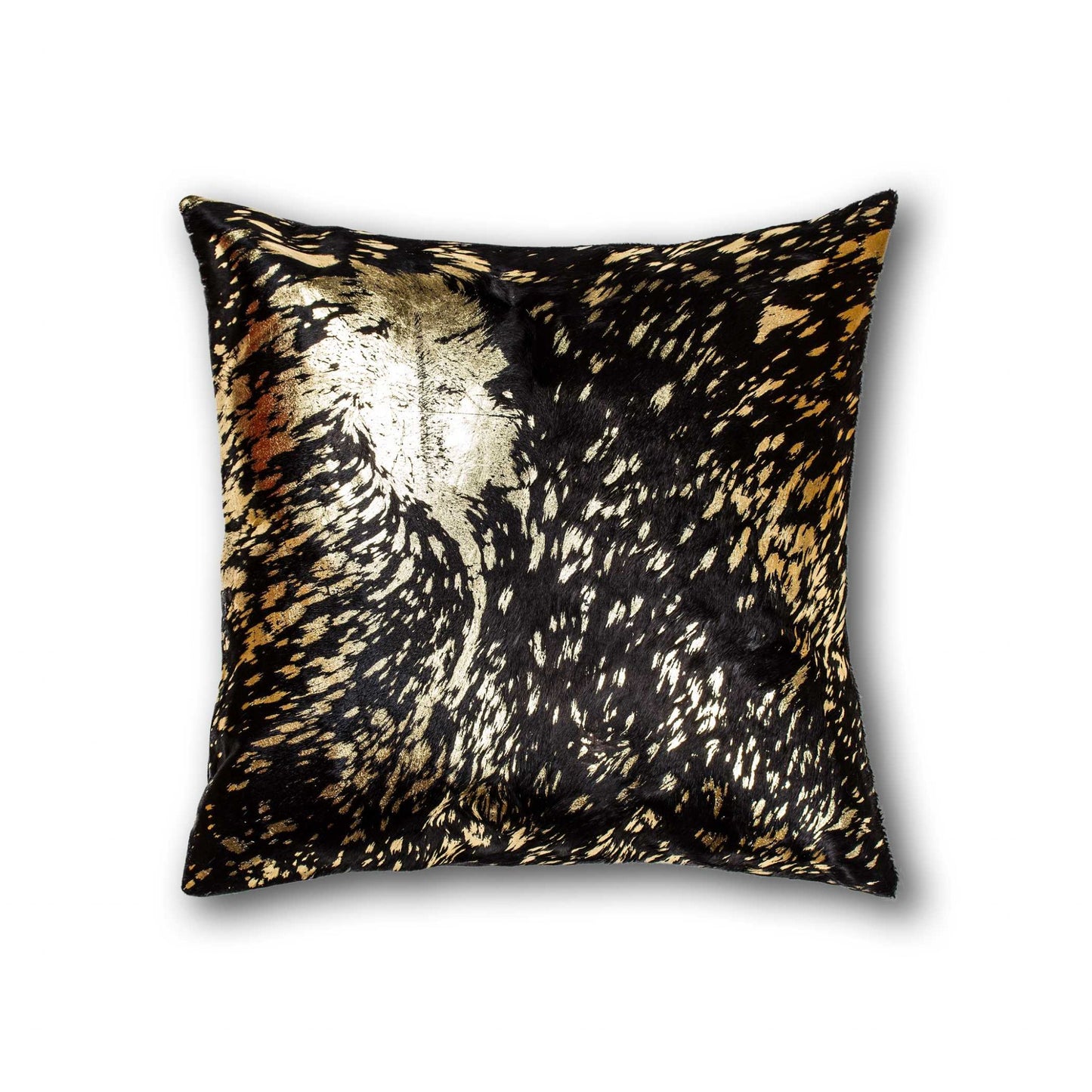 Chocolate And Gold Torino Kobe Cowhide Pillow