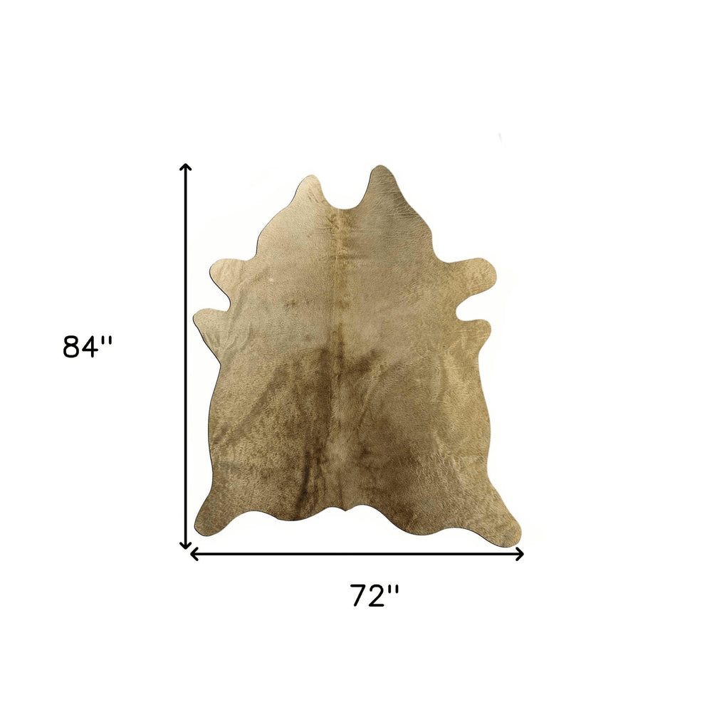 6' X 7' Taupe Cowhide Cowhide Print Area Rug