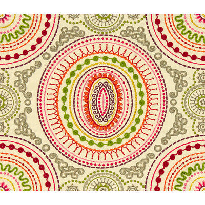 KRAVET COUTURE EMBROIDERY MEDALLION / SUZANI / PERSIAN WHITE,MULTI,PINK   - 32882.711.0