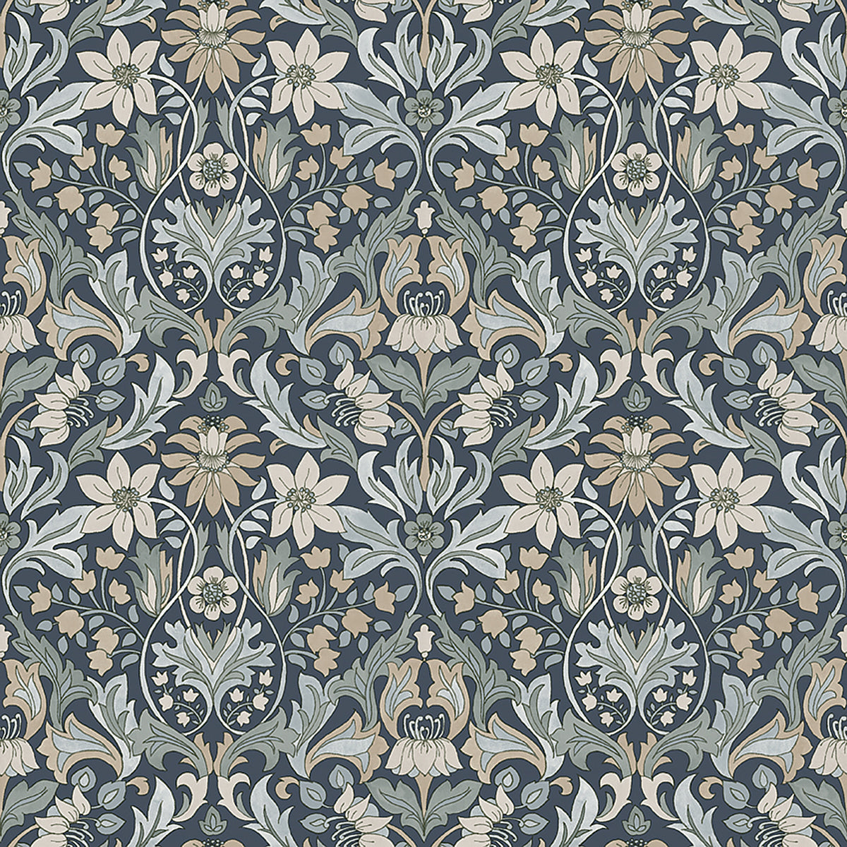 SCHUMACHER  Borastapeter BLOMSTERFR??JD   INDIGO   - 3292