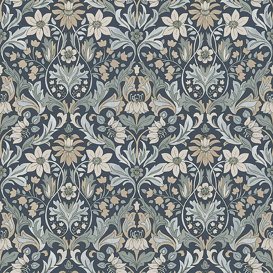 SCHUMACHER  Borastapeter BLOMSTERFR??JD   INDIGO   - 3292