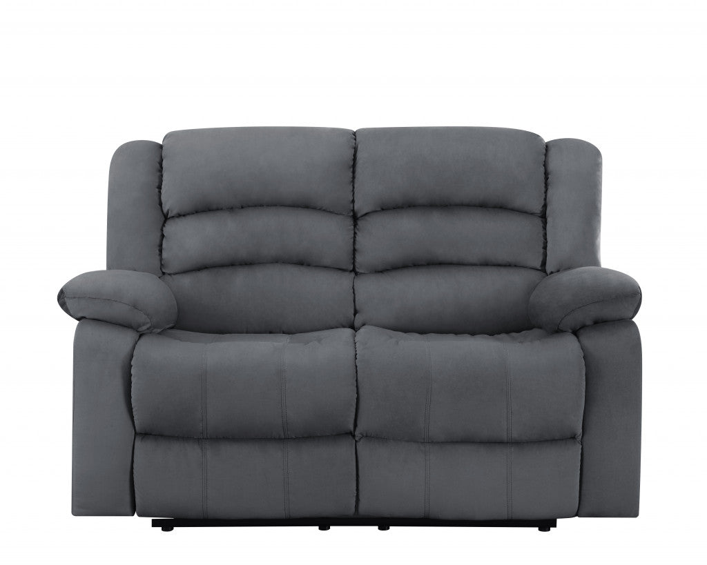 Two Piece Indoor Gray Microsuede Five Person Seating Set