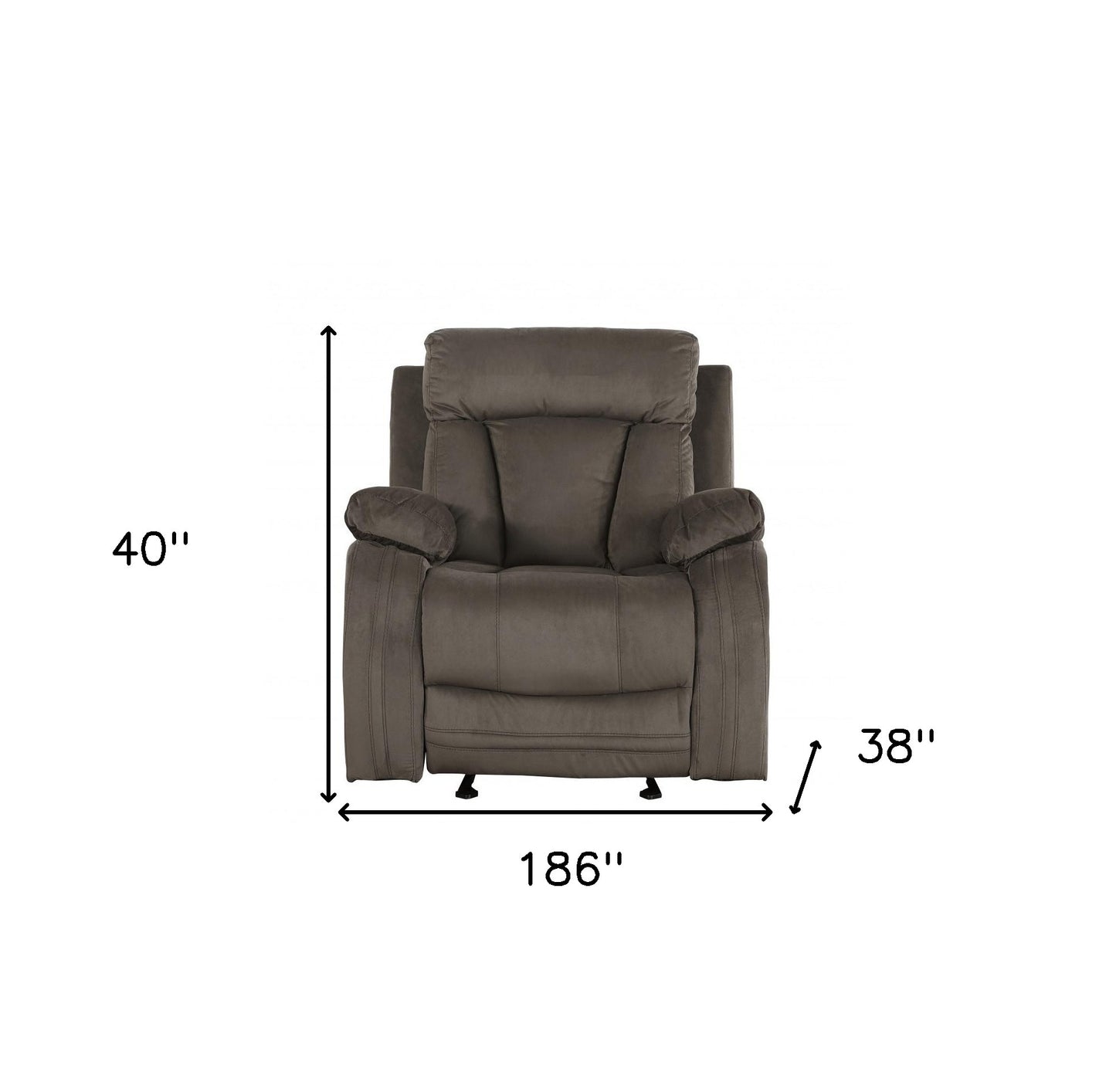 Two Piece Indoor Brown Microsuede Five Person Seating Set