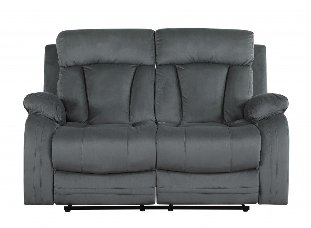 Two Piece Indoor Gray Microsuede Five Person Seating Set