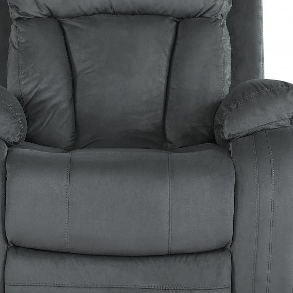 Three Piece Indoor Gray Microsuede Six Person Seating Set