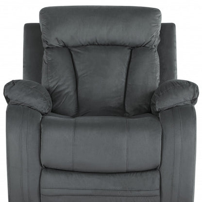 Three Piece Indoor Gray Microsuede Six Person Seating Set