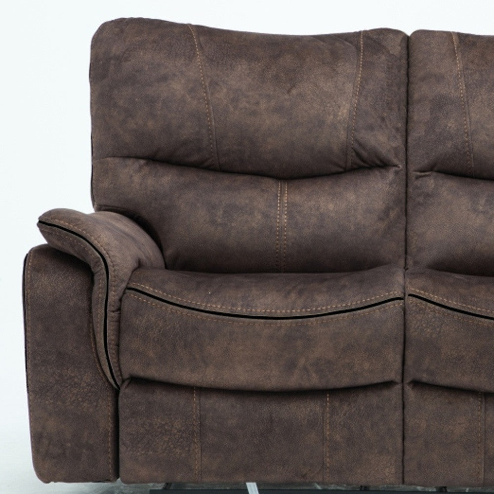 63" Dark Brown Microfiber Manual Reclining Love Seat