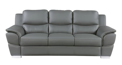 85" Gray Genuine Leather Sofa
