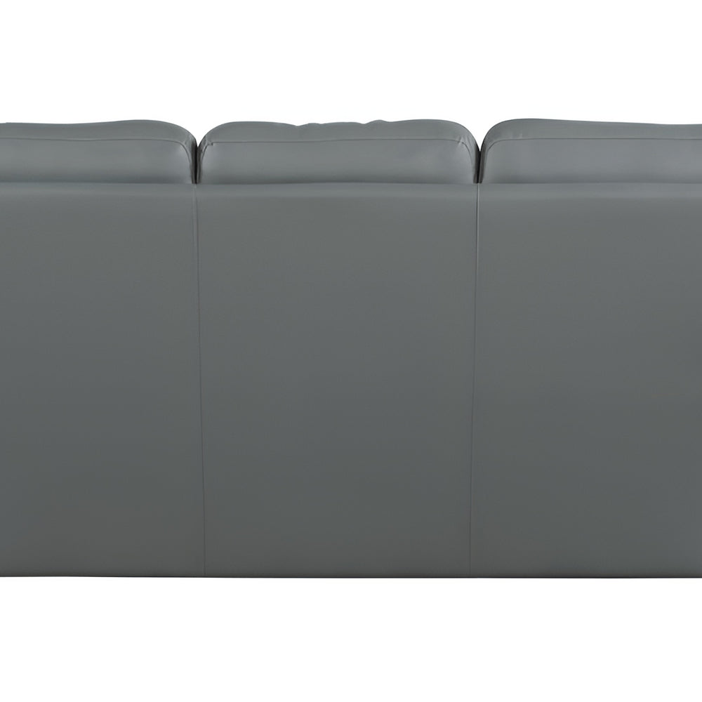 85" Gray Genuine Leather Sofa