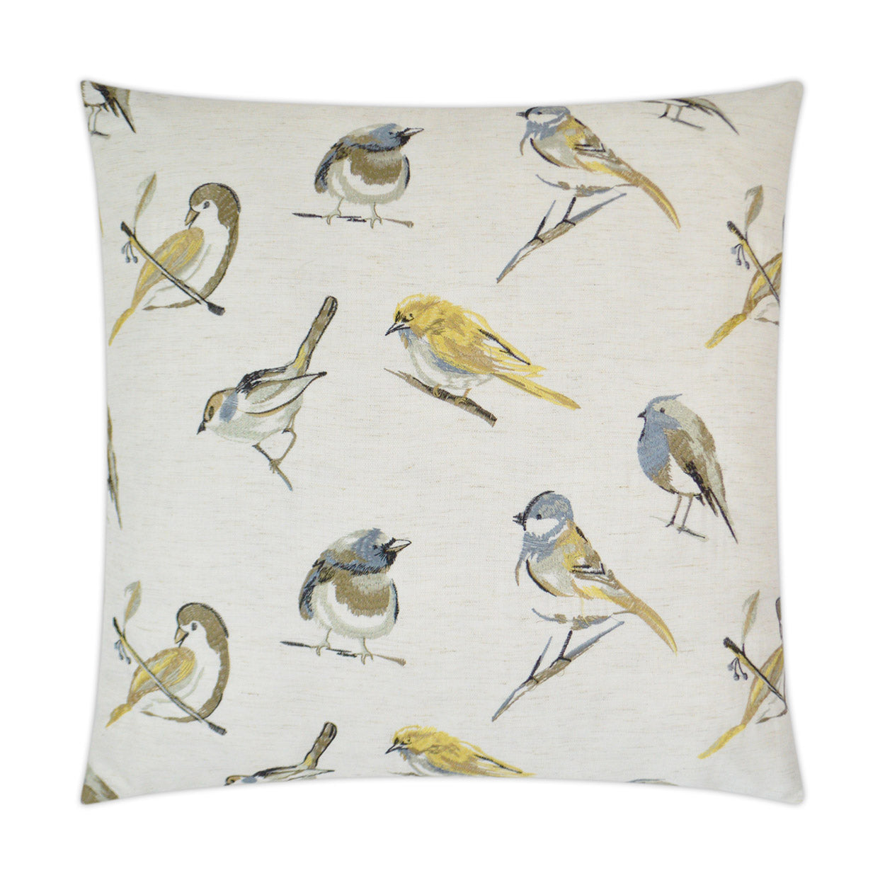 D.V. KAP HOME   24" x 24" Sparrow Pillow Embroidery, Novelty    - 3296-2424