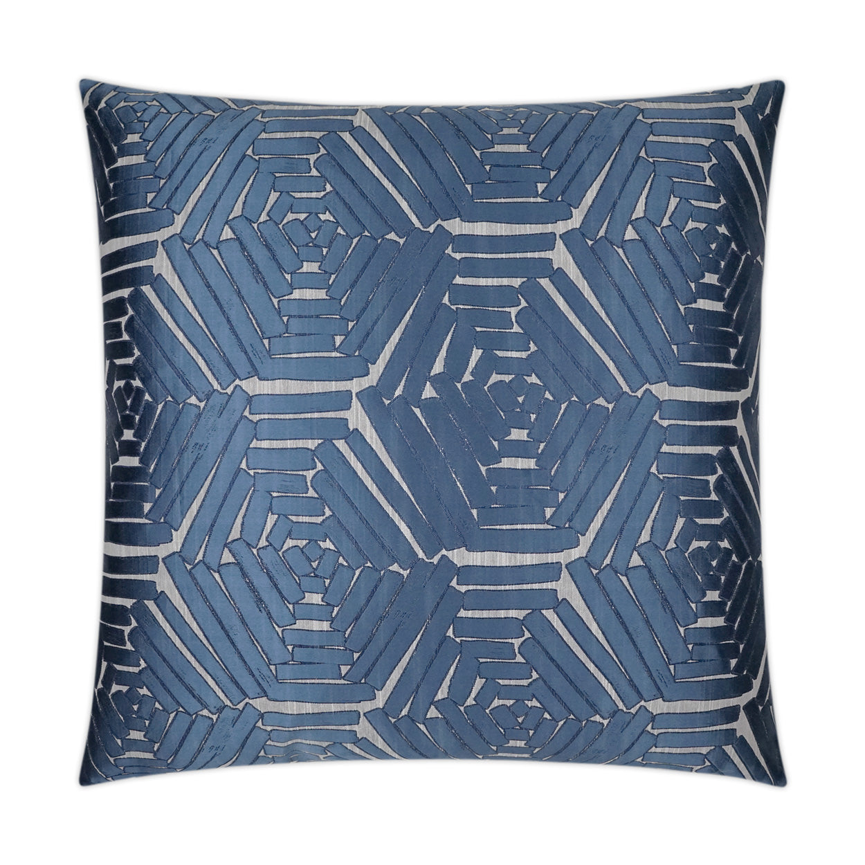 D.V. KAP HOME   24" x 24" Percy Pillow - Blue Transitional, Geometric    - 3305-B-2424