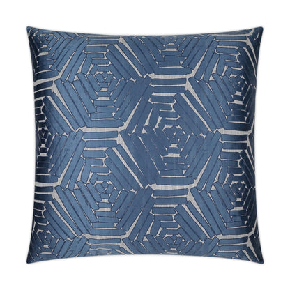 D.V. KAP HOME   24" x 24" Percy Pillow - Blue Transitional, Geometric    - 3305-B-2424