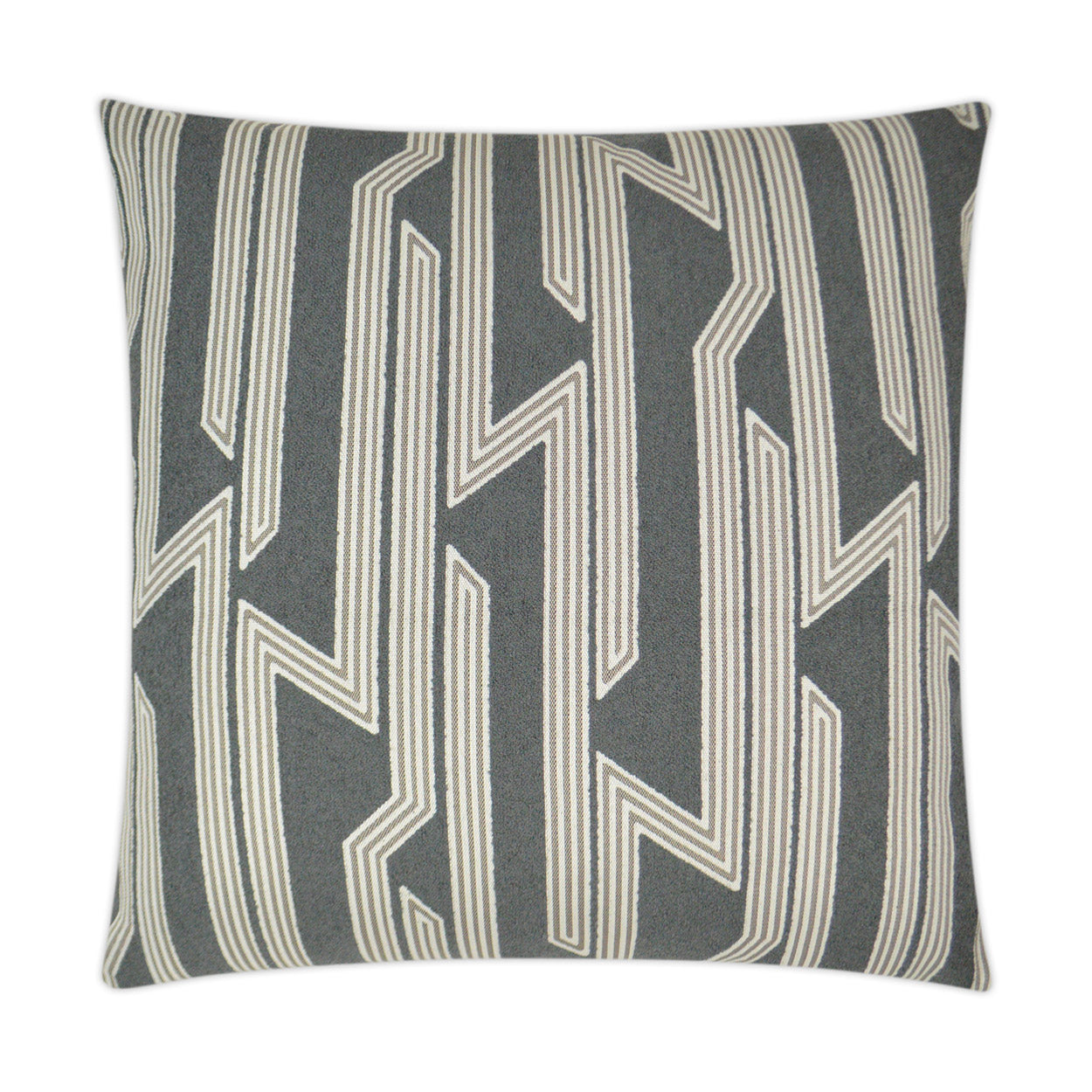 D.V. KAP HOME   24" x 24" Hemingway Pillow - Iron Transitional, Geometric    - 3312-I-2424