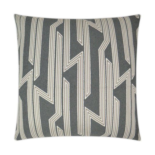 D.V. KAP HOME   24" x 24" Hemingway Pillow - Iron Transitional, Geometric    - 3312-I-2424