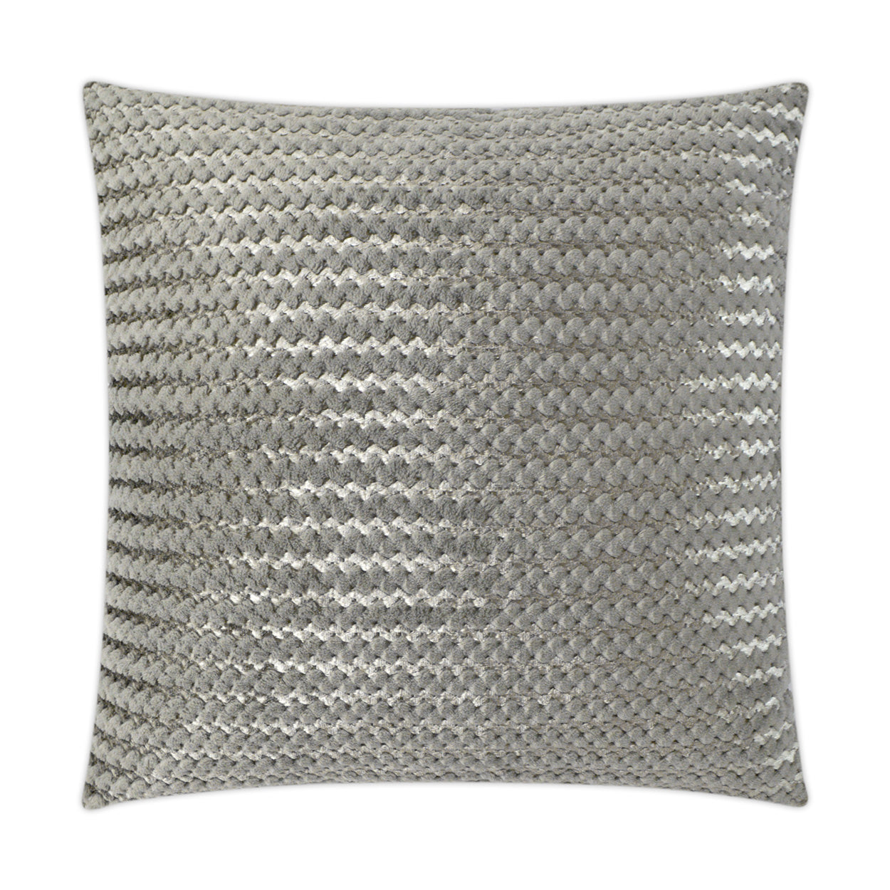 Grey faux fur square pillow.