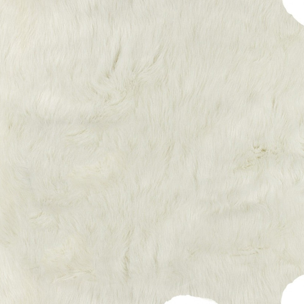 4' X 5' Off White Faux Cowhide Animal Print Cowhide Area Rug