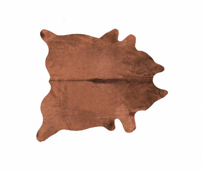 6' X 7' Burgundy Cowhide Area Rug