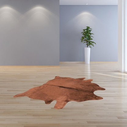 6' X 7' Gold Cowhide Cowhide Print Area Rug